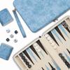 Lingle Backgammon Sets for Adults, Classic Board Game with Folding Faux Leather Backgammon Case, Portable Travel Backgammon Game Set (Blue) view 1