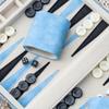 Lingle Backgammon Sets for Adults, Classic Board Game with Folding Faux Leather Backgammon Case, Portable Travel Backgammon Game Set (Blue) view 2