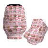 Muishi Hand Drawn Cartoon Hamburgers Baby Car Seat Covers Carseat Canopy Soft Infant Stroller Cover Nursing Breastfeeding Covers for Girls Boys Newborn view 1