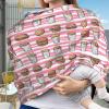 Muishi Hand Drawn Cartoon Hamburgers Baby Car Seat Covers Carseat Canopy Soft Infant Stroller Cover Nursing Breastfeeding Covers for Girls Boys Newborn view 2