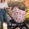 Muishi Hand Drawn Cartoon Hamburgers Baby Car Seat Covers Carseat Canopy Soft Infant Stroller Cover Nursing Breastfeeding Covers for Girls Boys Newborn view 3