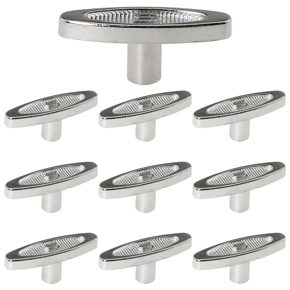 heyous 10PCS Silver Music Box Wire Wrap Handle Replacement Total Length 10mm Metal Jewellery T Bar Key Snowball Winders Suitable for Wind up Toy