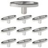 heyous 10PCS Silver Music Box Wire Wrap Handle Replacement Total Length 10mm Metal Jewellery T Bar Key Snowball Winders Suitable for Wind up Toy view 1