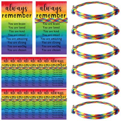 Liliaafar 30 Sets Back to School Gift Bracelets for Students Rainbow Adjustable Bracelet Inspirational Cards for Rainbow Party Favors Classroom First Day of School Gifts from Teachers