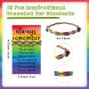 Liliaafar 30 Sets Back to School Gift Bracelets for Students Rainbow Adjustable Bracelet Inspirational Cards for Rainbow Party Favors Classroom First Day of School Gifts from Teachers view 2