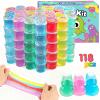 118 Pack Galaxy Clear Slime Party Favors Kit, Mini Bulk Slime Stretchy Stress Relief for Kids, Soft Putty DIY Toy, Girls & Boys Classroom Supplies, Student Birthday, Goodie Bag Stuffers view 1