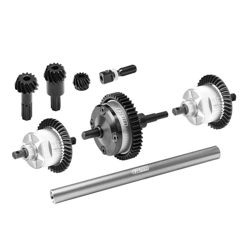 4140 Carbon Steel + 7075 Alloy Front & Centre & Rear Complete Differential for Traxxas 1:16 Mini Maxx 4WD 107154-1 / Mini XRT VXL-3S 108076-1 Monster Truck Upgrades - Silver