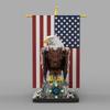 Aetheria Bald Eagle Building Bricks with Flag MOC Animals Bird Blocks, Home Office Decor Art Ornament, Creative Construction Collectors & Enthusiasts for Adults - 1965 Pieces Designed by Borysf view 2