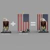 Aetheria Bald Eagle Building Bricks with Flag MOC Animals Bird Blocks, Home Office Decor Art Ornament, Creative Construction Collectors & Enthusiasts for Adults - 1965 Pieces Designed by Borysf view 3