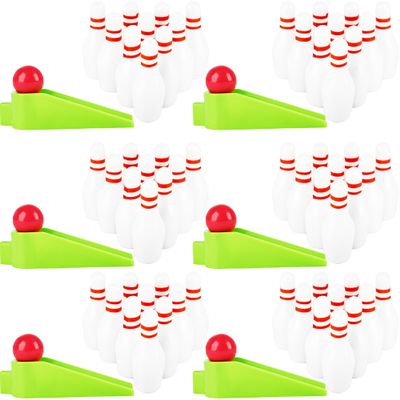 30 Sets Mini Bowling Game Miniature Bowl Pins Ramp Ball Tabletop Bowling Sets Bowling Party Favors Include 300 Mini Bowl Pins 30 Bowling Ball 30 Ramp Bow for Boys Girls Bowler Birthday Supplies