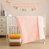 100% Cotton Muslin Baby Blanket for Boys Girls - Ultra-Soft Reversible Toddler Comforter, Lightweight Breathable All Season Down Alternative Toddler Crib Blanket (Light Pink, 39 x 47in) view 2