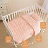 100% Cotton Muslin Baby Blanket for Boys Girls - Ultra-Soft Reversible Toddler Comforter, Lightweight Breathable All Season Down Alternative Toddler Crib Blanket (Light Pink, 39 x 47in) view 3