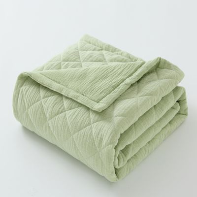 100% Cotton Muslin Baby Blanket for Boys Girls - Ultra-Soft Reversible Toddler Comforter, Lightweight Breathable All Season Down Alternative Toddler Crib Blanket (Pale Green, 39 x 47in)