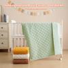 100% Cotton Muslin Baby Blanket for Boys Girls - Ultra-Soft Reversible Toddler Comforter, Lightweight Breathable All Season Down Alternative Toddler Crib Blanket (Pale Green, 39 x 47in) view 2