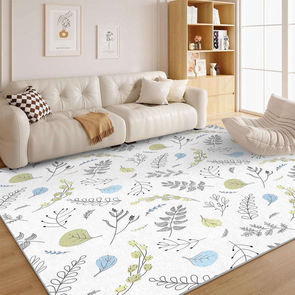 Retro Style Rug 5x7 - Jungle Countryside Area Rug for Bedroom Living - Tropical Doormat Brown Carpet, Washable & Non Slip & Soft Low Pile Indoor Large Rugs, Home Decor A53