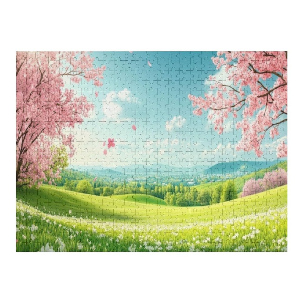 1000 Piece Jigsaw Puzzle Spring Blossoms Rolling Hills and A Picturesque Valley for Educational Gifts for Teens Decompression Christmas