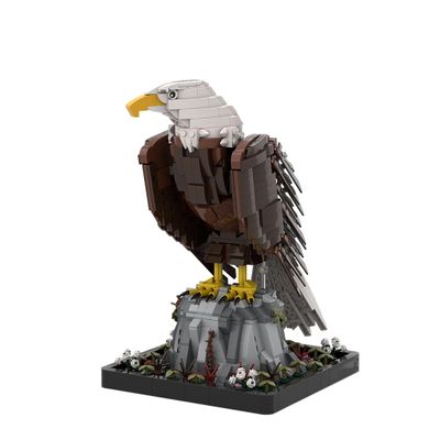 Aetheria Bald Eagle Building Bricks MOC Animals Bird Blocks, Home Office Decor Art Ornament, Creative Construction Collectors & Enthusiasts for Adults - 1468 Pieces Designed by Borysf