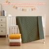 100% Cotton Muslin Baby Blanket for Boys Girls - Ultra-Soft Reversible Toddler Comforter, Lightweight Breathable All Season Down Alternative Toddler Crib Blanket (Olive Green, 39 x 47in) view 2