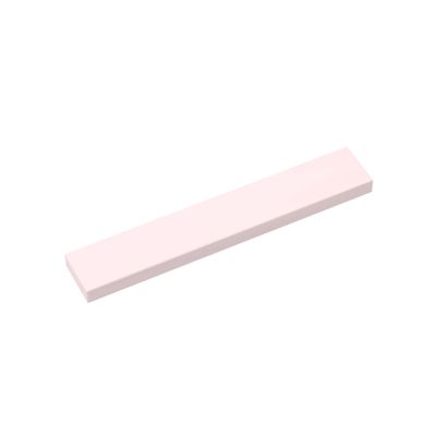 Gobricks 6636 Foundation Plate Tile 1x6 with Groove, Light Pink, 50 pcs