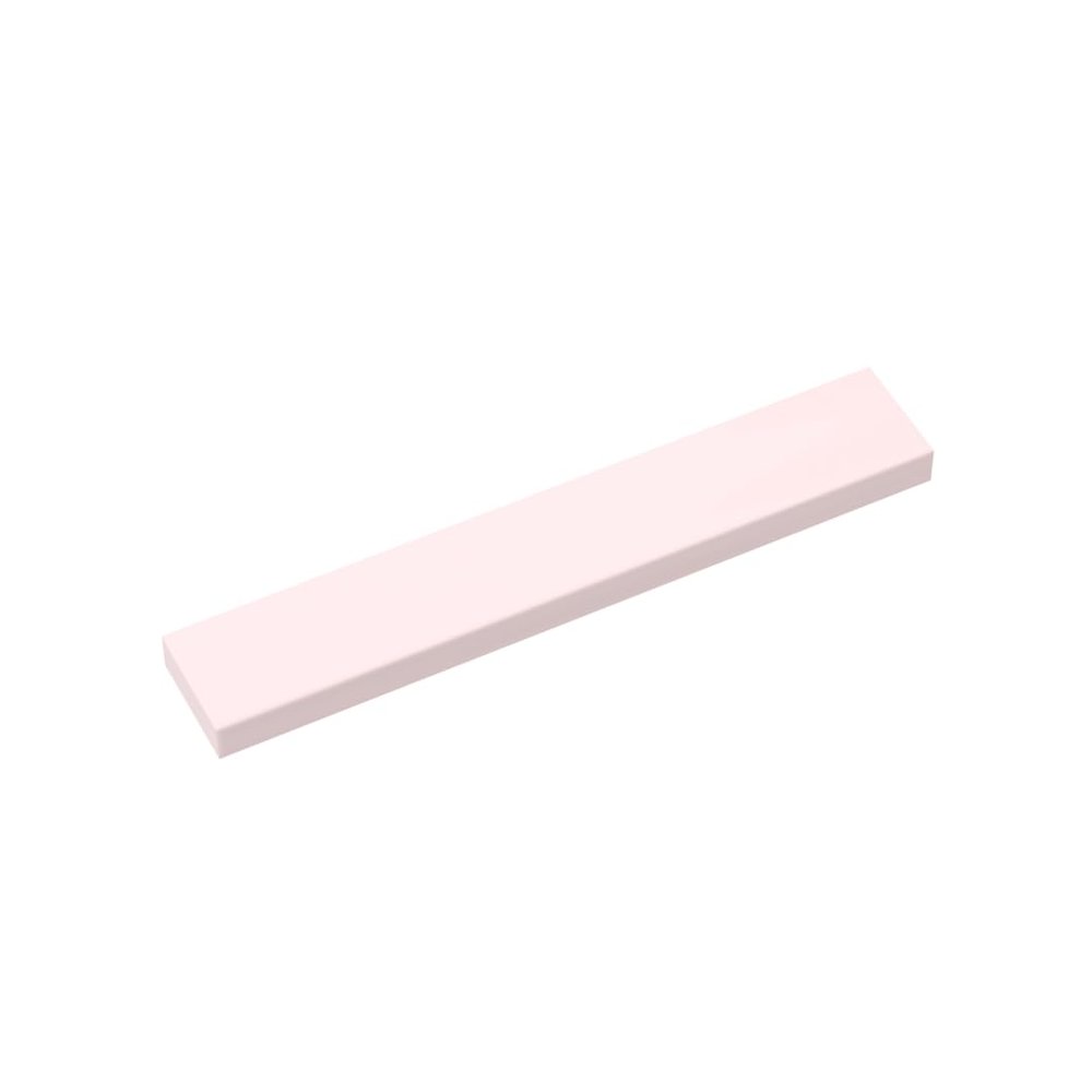 Gobricks 6636 Foundation Plate Tile 1x6 with Groove, Light Pink, 50 pcs