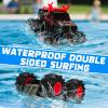 1:16 Waterproof Monster Truck Toys RC Cars, 2.4GHz Remote Control Truck for Kids Boy Ages 8,9,10,11,12 Years Old, 4WD All Terrain Off-Road with LED Lights RC Boat for Boy Girl Birthday Gift - Red view 2