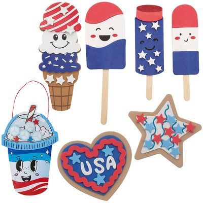 Fun Express Bulk Patriotic Sweet Treat Craft Kit Assortment - Makes 48