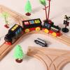 6 Pieces Switch Track Wooden Train Set Wooden Train Track Set-2Pcs T Switch Wood Train Bridges Straight Wood-en Train Tracks Accessories for Most Major Toy Tra-in Tracks Railway view 3