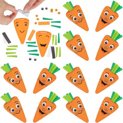Fun Express 2 1/2" x 5 1/4" Silly Carrot Characters Magnet Craft Kit - Makes 12
