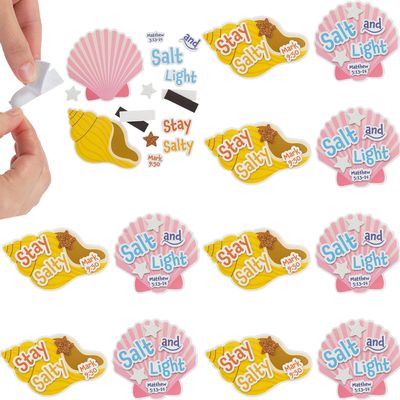 Fun Express 2 3/4" - 3 1/2" Religious Summer Seashell Magnet Craft Kit - Makes 12