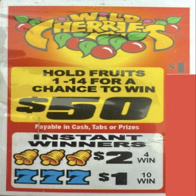 2 Bags of Wild Cherries Bingo Pull Tab Game, Seal Card