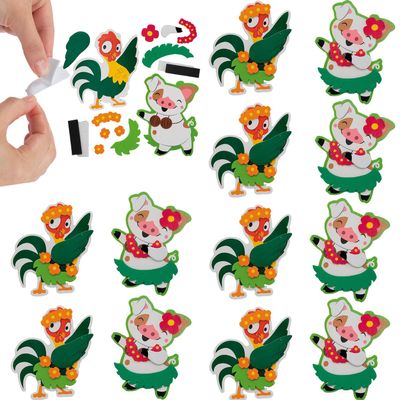 Fun Express 4" Luau Hula Animals Magnet Craft Kit - Makes 12