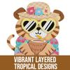 Fun Express 3 1/4" x 4" Animals with Tropical Drinks Magnet Craft Kits - Makes 12 view 3