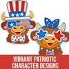 Fun Express 3 3/4"  4 1/2" Patriotic Cow Characters Magnet Craft Kit - Makes 12 view 3