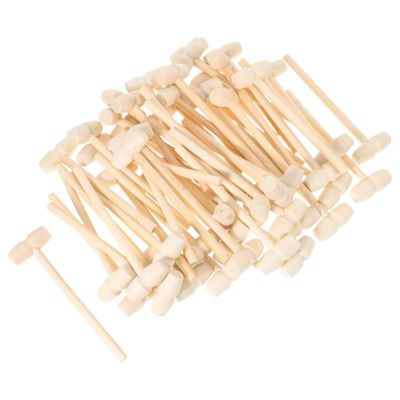OKUMEYR 50pcs Mini Wooden Hammer for Boy Girl Creative Pounding Toy Boy Girl- Mallet for Educational Play for Imaginative Construction Activities