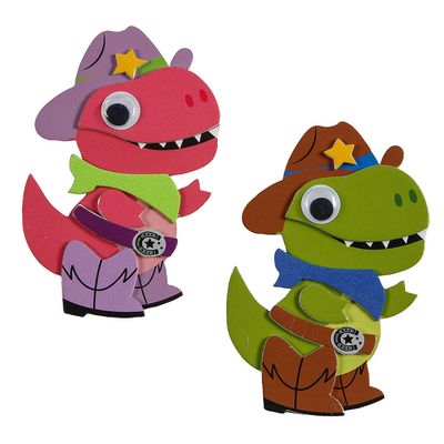 Fun Express 3" x 4 1/2" Western Sheriff Dinosaur Magnet Craft Kit - Makes 12