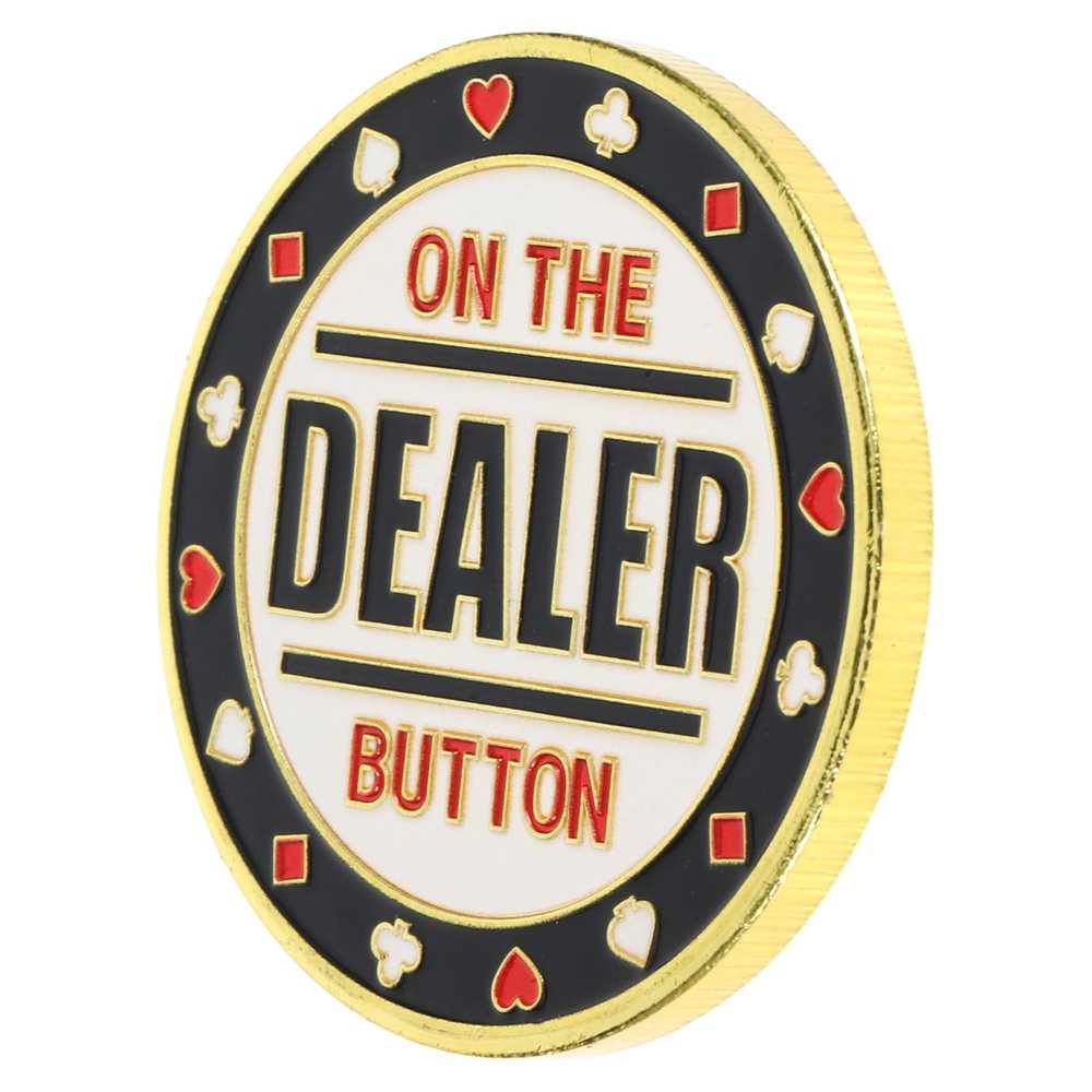 Totority Metal Dealer Button for Poker Games Smooth Poker Chip Accessory for Tournaments Home Parties Creative Design Card Game Enthusiasts
