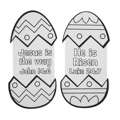 Fun Express 4 1/4" x 9" Color Your Own Religious Easter Egg Magnet Craft Kit - Makes 12