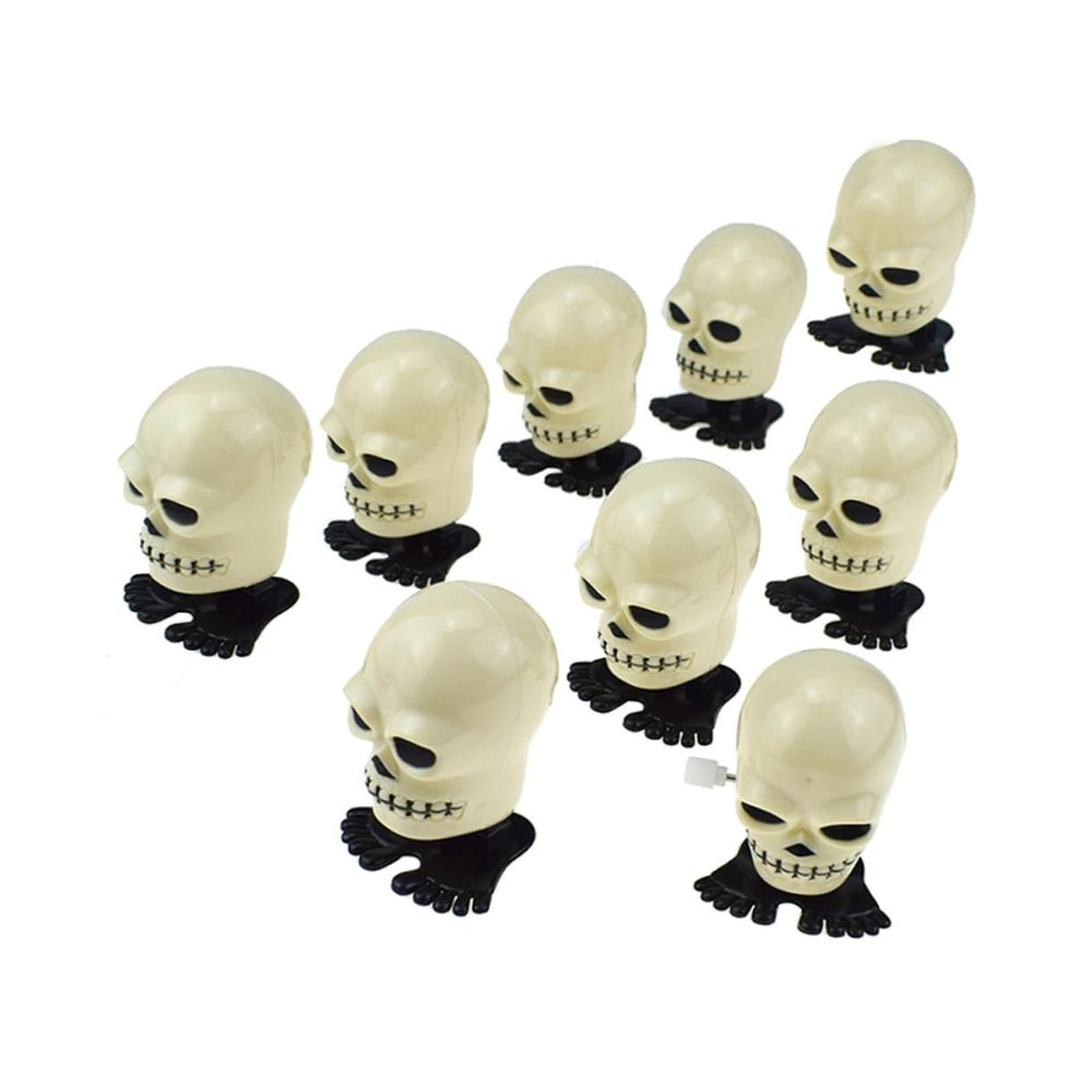 FELTECHELECTR 12Pcs Halloween Skull Wind Up Clockwork Horror Theme Party Props for Fun Halloween Decorations and Activities for Trick Treat Bags and Halloween Events