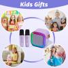 Mini Karaoke Machine for Kids, Portable Karaoke Speaker with 2 Wireless Microphones,Voice Effects,LED Lights, Singing Machine for Girl, Ages 3,4,5,6,7,8,9,10,11,12+ Years Old Birthday Gift(Purple) view 3