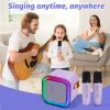 Mini Karaoke Machine for Kids, Portable Karaoke Speaker with 2 Wireless Microphones,Voice Effects,LED Lights, Singing Machine for Girl, Ages 3,4,5,6,7,8,9,10,11,12+ Years Old Birthday Gift(Purple) view 4