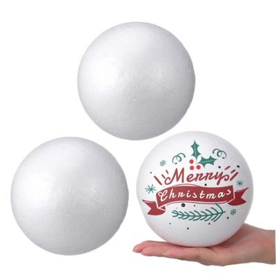 Angoily 15cm DIY Foam Balls Ball Model Ornaments Paintable Great for Winter Christmas Educational Toys for Boys and Girls