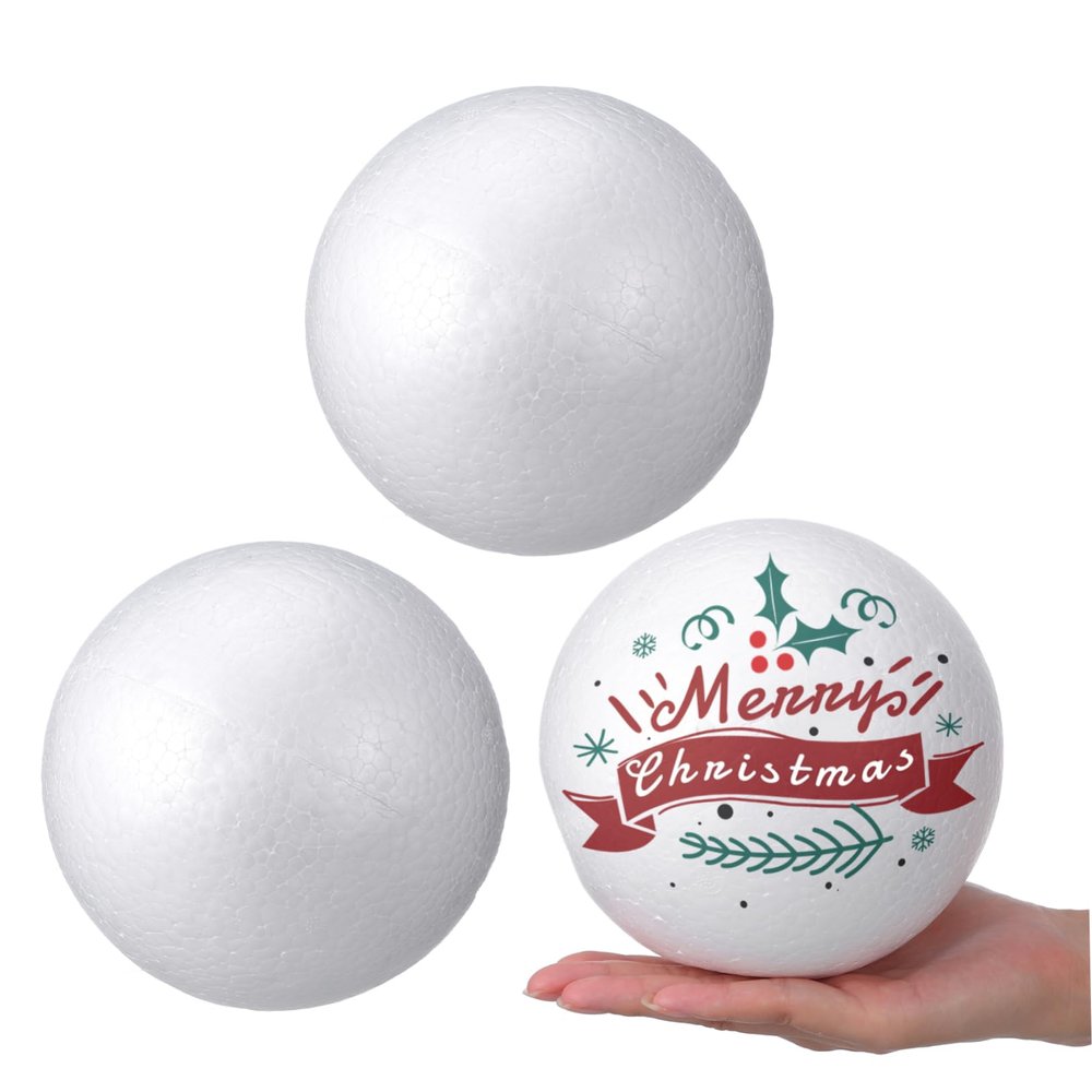 Angoily 15cm DIY Foam Balls Ball Model Ornaments Paintable Great for Winter Christmas Educational Toys for Boys and Girls