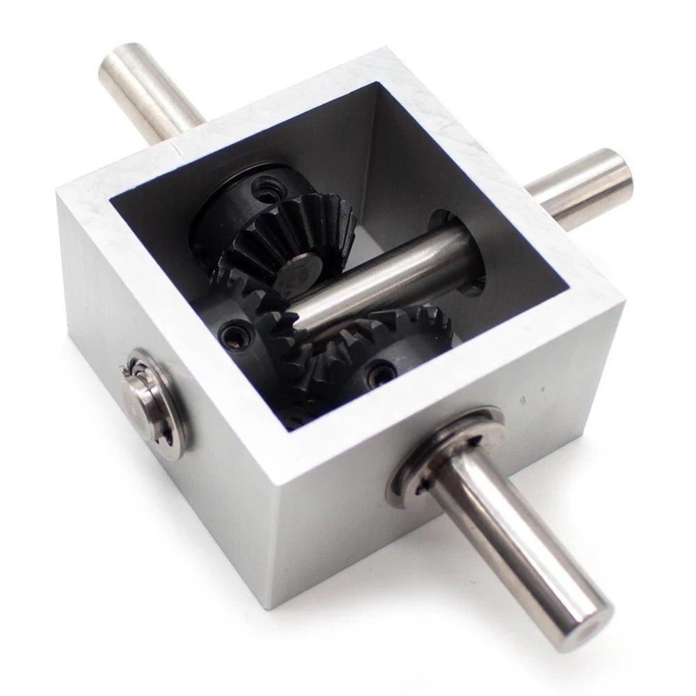 Angle Steering 90 Degree Reversing Gearbox 1:1 Transmission Right Angle Reduction Commutator 10mm Shaft Bevel Gear Steering Box Reducer