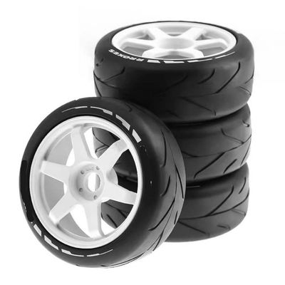 4pcs 105mm Rubber Tires with 17mm Adapter Compatible with 1/8 On Road Rally RC Cars ZD Racing i