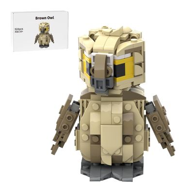 Aetheria Brown Eagle Building Bricks MOC Animals Bird Blocks, Home Office Decor Art Ornament, Creative Owl Construction Collectors & Enthusiasts for Adults - 324 Pieces