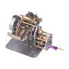 ENGINEDIY Steam Engine Model for Adults, Mini Horizontally Opposed Four-Cylinder Steam Engine Model + Gearbox for Small Steam Model Ship Without Boiler view 2
