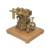ENGINEDIY Steam Engine Models for Adults, Mini Retro Vertical Double-Cylinder Reciprocating Double-Acting Steam Engine Model Set with Speed Reducer, RTR view 1