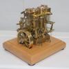 ENGINEDIY Steam Engine Models for Adults, Mini Retro Vertical Double-Cylinder Reciprocating Double-Acting Steam Engine Model Set with Speed Reducer, RTR view 4
