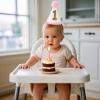 AULEGE First Birthday Crown, 1st Glitter Baby Cone Hat for Photo Prop, First Party Hat Outfit for Girls/Boys(White Pink) view 4