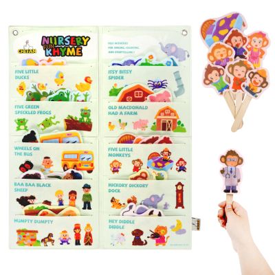 CHEFAN Felt Board Story Sets, Felt Stories for Circle Time, Flannel Board Stories for Preschool, Includes Itsy Bitsy Spider, 5 Little Ducks(10 Stories)